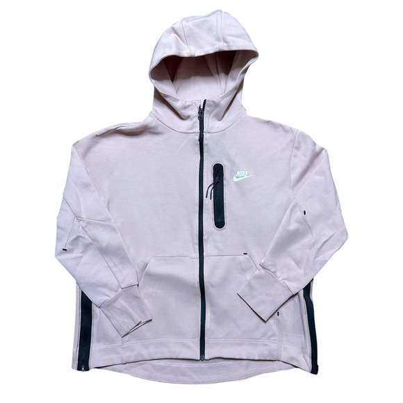 Women Y2K Nike Tech Fleece Full Zip Coral Micro Swoosh Hoodie Size M